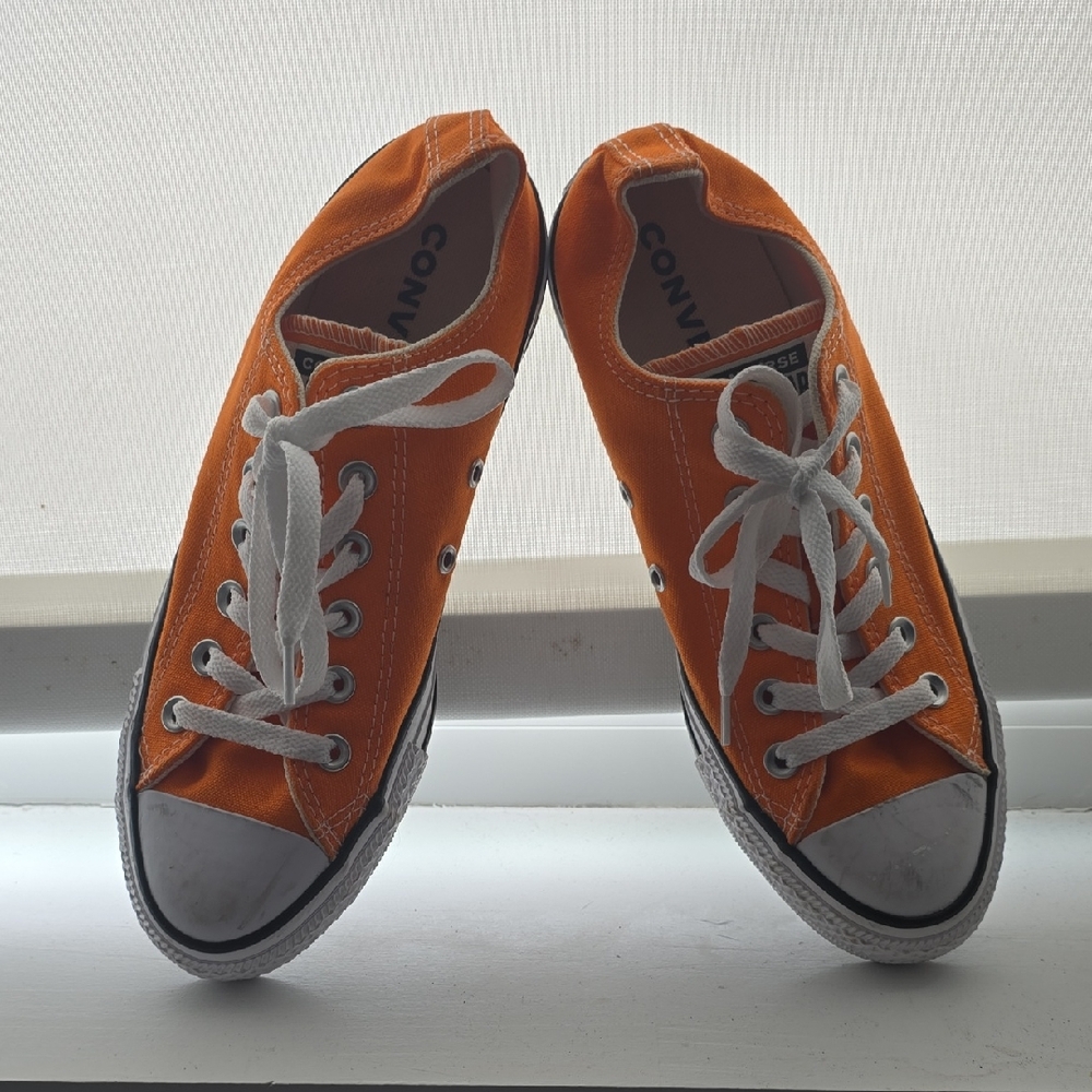 Converse Orange and White High-Top Sneakers